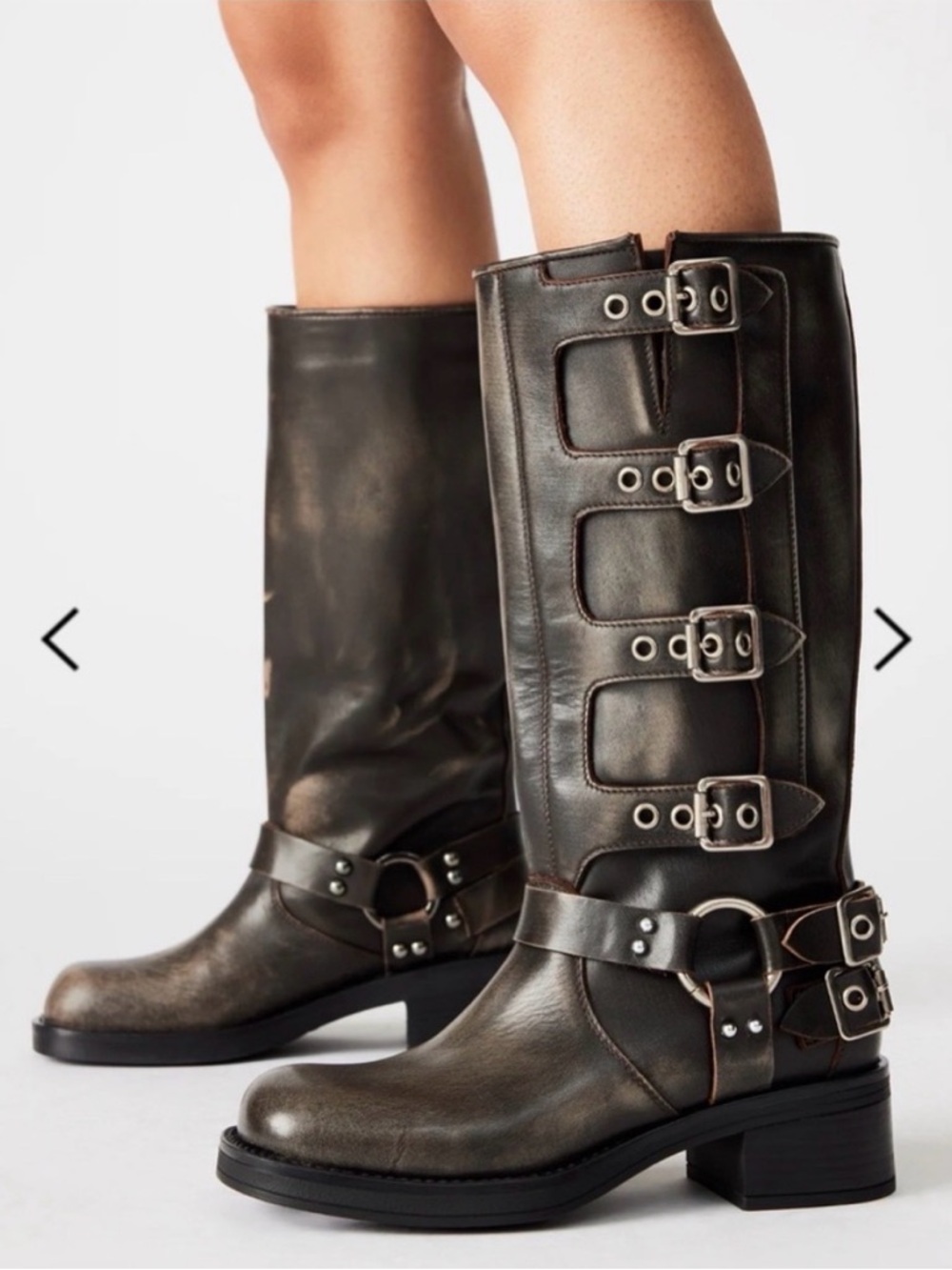 NWOT Steve Madden Rocky Brown Distressed Moto Boots